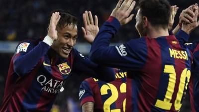 Neymar marcó el primer gol en el triunfo ante los colchoneros.