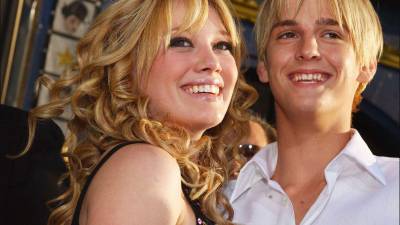 Hilary Duff y Aaron Carter en una foto de archivo.