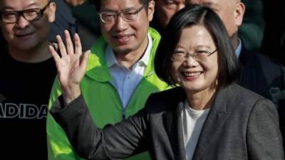 La mandataria de Taiwán, Tsai Ing-wen, logró hoy una aplastante victoria.