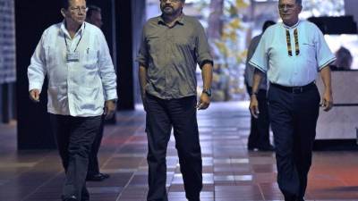 Los negociadores de las Farc en Cuba Iván Márquez, Pablo Catatumbo y Rodrigo Granda.
