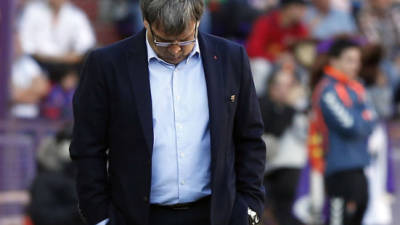 Tata Martino, durante el partido en Valladolid.