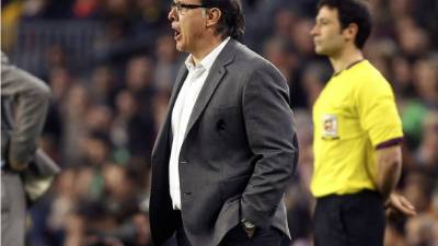 Gerardo 'Tata' Martino, durante el partido contra el Rayo Vallecano.