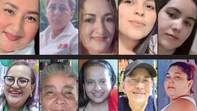 Jackeline Valle, Crimalda Meléndez, María Villatoro, Gabriela Larios, Elda Aldana, Dorys Euceda, Martiza Castro, Nelly Martínez, Irma Fajardo y Rosa Morán.