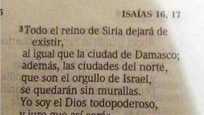 El libro de Isaías 17:3 forma parte del antiguo testamento.