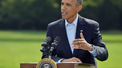'No voy a dar un calendario preciso', dijo hoy el presidente de EUA, Barack Obama, poco después de los primeros bombardeos estadounidenses en el norte de Irak contra los militantes del Estado Islámico. Foto AFP