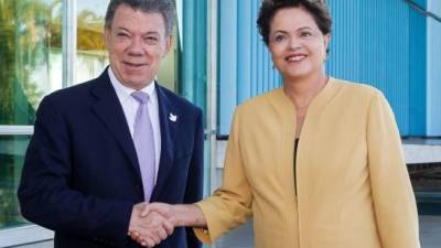 El presidente Santos se reunió con su par brasileña Dilma Rousseff en Brasilia.