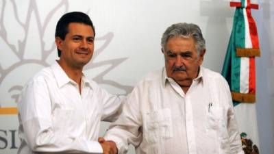 El presidente mexicano Enrique Peña Nieto y el uruguayo José Mujica durante una visita oficial en Montevideo.