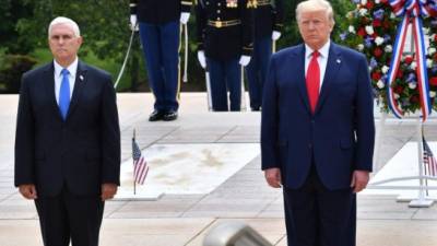 Trump y Pence rindieron homenaje a los soldados estadounidenses muertos en combate en el Memorial Day./AFP.