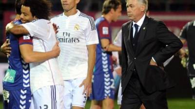 Carlo Ancelotti al final del partido contra el Eibar.