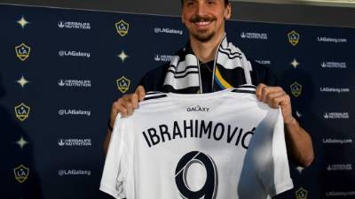 Zlatan Ibrahimovic usará el número 9 en Los Angeles Galaxy. Foto AFP