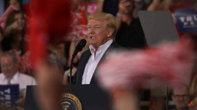 Trump retomó si estilo de campaña durante el discurso presentado esta tarde. Foto: AFP