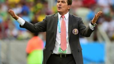 Jorge Luis Pinto, durante el partido ante Uruguay.