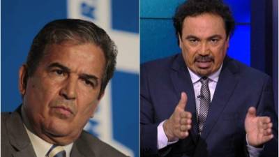 Jorge Luis Pinto técnico de la selección de Honduras y Hugo Sánchez exfurbolista mexicano.