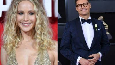 La actriz Jennifer Lawrence y el presentador Ryan Seacrest.