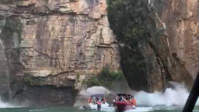 Gigantescas rocas cayeron sobre varios grupos de turistas que visitaban una atracción en Minas Gerais.