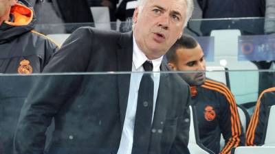 Carlo Ancelotti, en el banquillo del Real Madrid en el estadio de la Juventus.