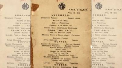 La carta del menú que pronto se subastará por casi 70 mil dólares.