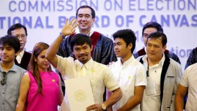 Pacquiao recibió 15,5 millones de votos. EFE