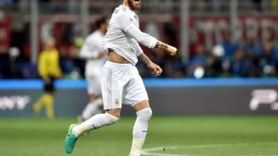 Sergio Ramos marcó el 1-0 del Real Madrid ante el Atlético de Madrid.