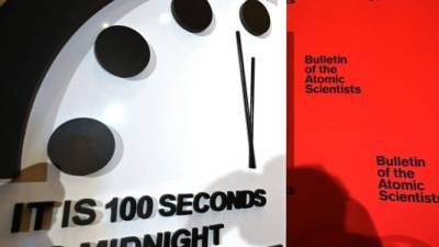 El reloj del Apocalipsis marca 100 segundos para el fin del mundo./AFP.
