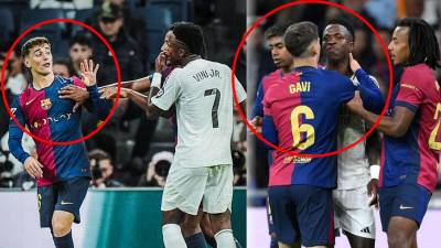 Gavi le hizo la seña del 0-4 con los dedos a Vinicius en la victoria del Barcelona contra el Real Madrid.