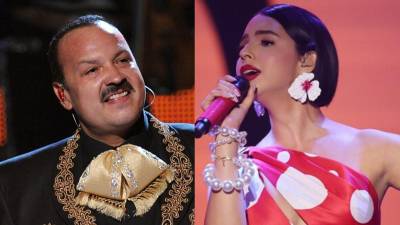 Los cantantes Pepe Aguilar y Ángela Aguilar.