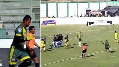 El portero Gerson Argueta, del Génesis, se despachó con este golazo de tiro libre contra el Marathón.