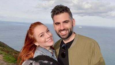 La actriz Lindsay Lohan y su esposo Bader Shammas.