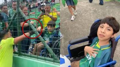 El lindo gesto de Said y futbolistas de Marathón con un niño en el Yankel