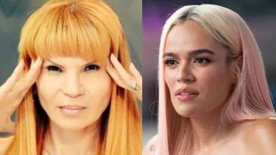 Mhoni Vidente y la cantante Karol G.