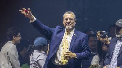 Bernardo Arévalo, el presidente electo de Guatemala en el cierre de campaña.