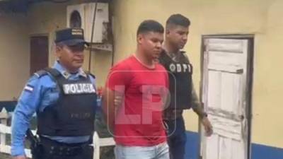 Fotografía del momento de la captura de Daniel Aldair Maradiaga Cantillano