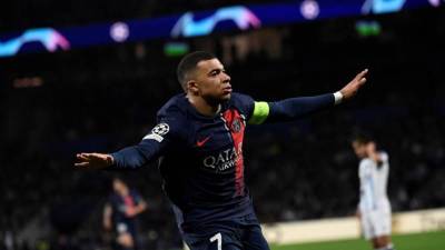 Mbappé celebrando su golazo ante la Real Sociedad.