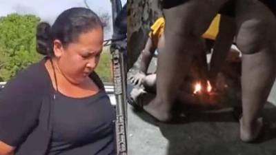 Captura del video donde se muestra a Darlin Pérez Lagos maltratando a su hija.