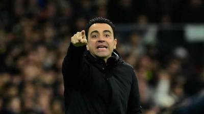 Xavi Hernández, durante el Clásico contra Real Madrid en el Bernabéu.