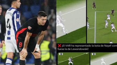 Indignación y enfado por la polémica al gol anulado a Lewandowski en el Real Sociedad vs Barcelona este domingo.