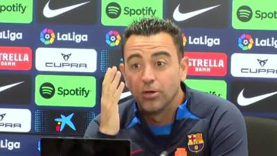 Xavi Hernández en conferencia de prensa de este martes previo al partido contra el Rayo Vallecano.