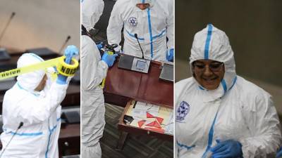 Agentes de la Dirección Policial de Investigación (DPI) se desplazaron este jueves hasta el Congreso Nacional de Honduras para llevar a cabo una minuciosa investigación tras recibir una denuncia sobre la posible presencia de artefactos explosivos en el Hemiciclo.