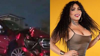 Una camioneta conducida por la influencer Paolita Suárez terminó impactada contra un camión repartidor la noche del martes 19 de mayo.