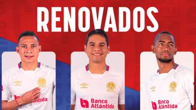 Jerry Bengtson, Carlos Pineda y Carlos Sánchez fueron renovados por el Olimpia para el Torneo Apertura 2023.