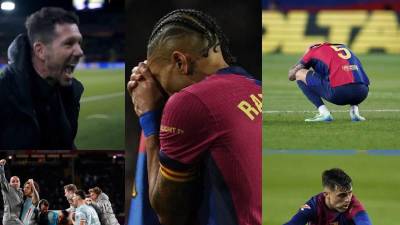 Dolor del Barcelona tras remontada, festejos del Atlético, locura de Simeone y polémica