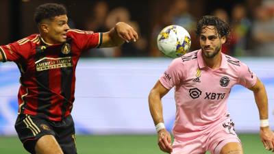 Se disputa el primer tiempo del partido entre el Atlanta United y el Inter Miami.