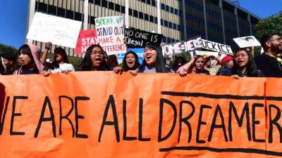 Beneficiarios de DACA protestan en Estados Unidos.