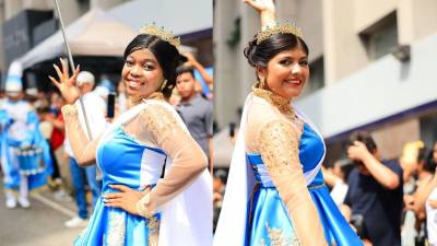 Con una impecable presentación, las hermosas palillonas del Instituto José Trinidad Reyes (JTR) de San Pedro Sula se convirtieron en uno de los grandes atractivos de los desfiles patrios. Fotos: Yoseph Amaya.
