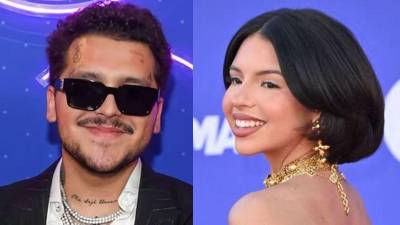 Los cantantes Christian Nodal y Ángela Aguilar.