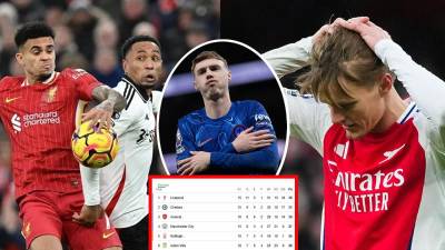 La tabla de posiciones de la Premier League tras los tropiezos del Liverpool y Arsenal.