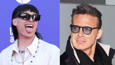 Los cantantes Peso Pluma y Luis Miguel.