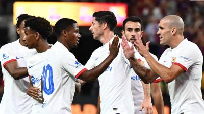 El duelo entre el Barcelona y el AC Milan se disputó este martes en Las Vegas, Estados Unidos.