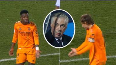 Luka Modric abroncó a Vinicius por no bajar a defender y Carlo Ancelotti apoyó al croata.