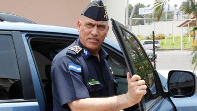 Fotografía de Juan Carlos “El Tigre” Bonilla cuando ejercía como Jefe de la Policía Nacional de Honduras.
